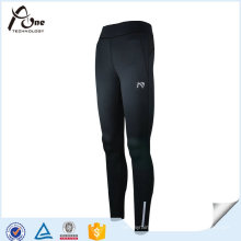 Women Black Polyester Spandex Leggings Running Wear